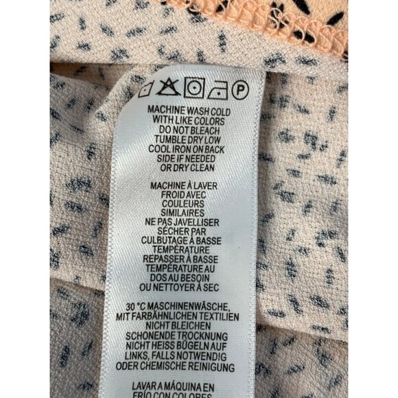 NWT Adrianna Papell Sz M Womens Flutter Short Sleeve Top Leaf Print Pink 8441 - Picture 6 of 6